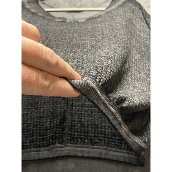 We The Free Top Woman’s XS Gray Oversized Waffle Knit V-Neck Slouchy Boho - Picture 7 of 10